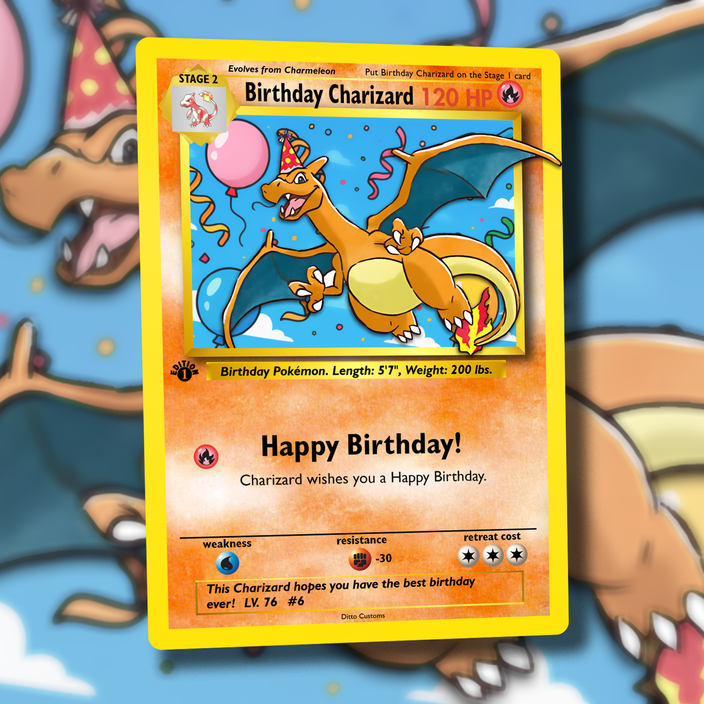 Happy Birthday Pokemon Card - Great Gift