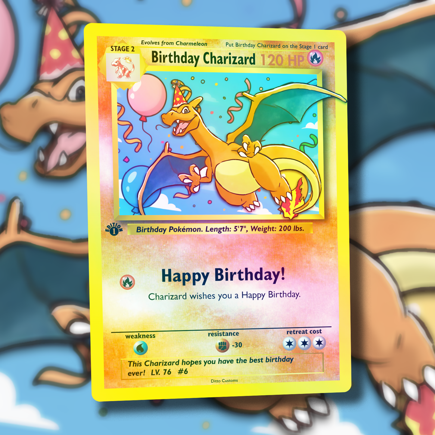 Happy Birthday Pokemon Card - Great Gift