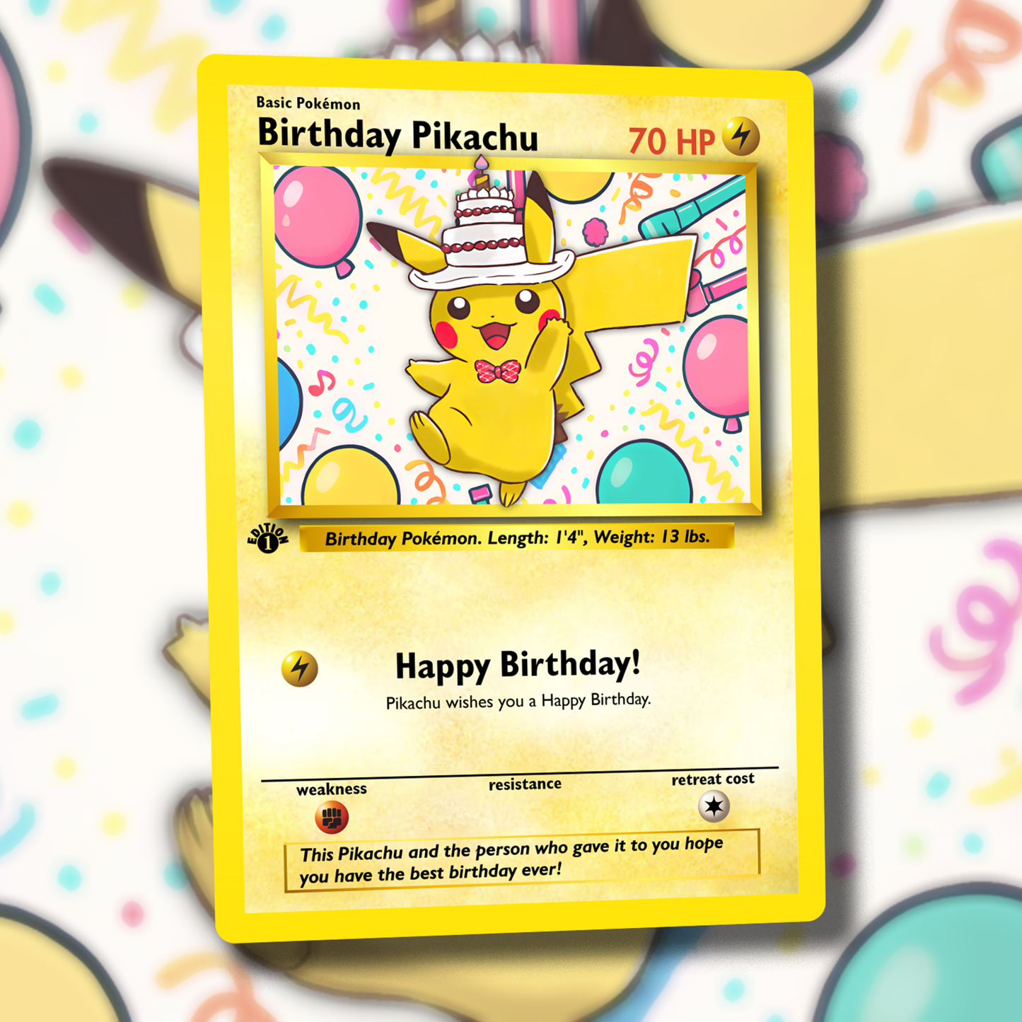 Happy Birthday Pokemon Card - Great Gift
