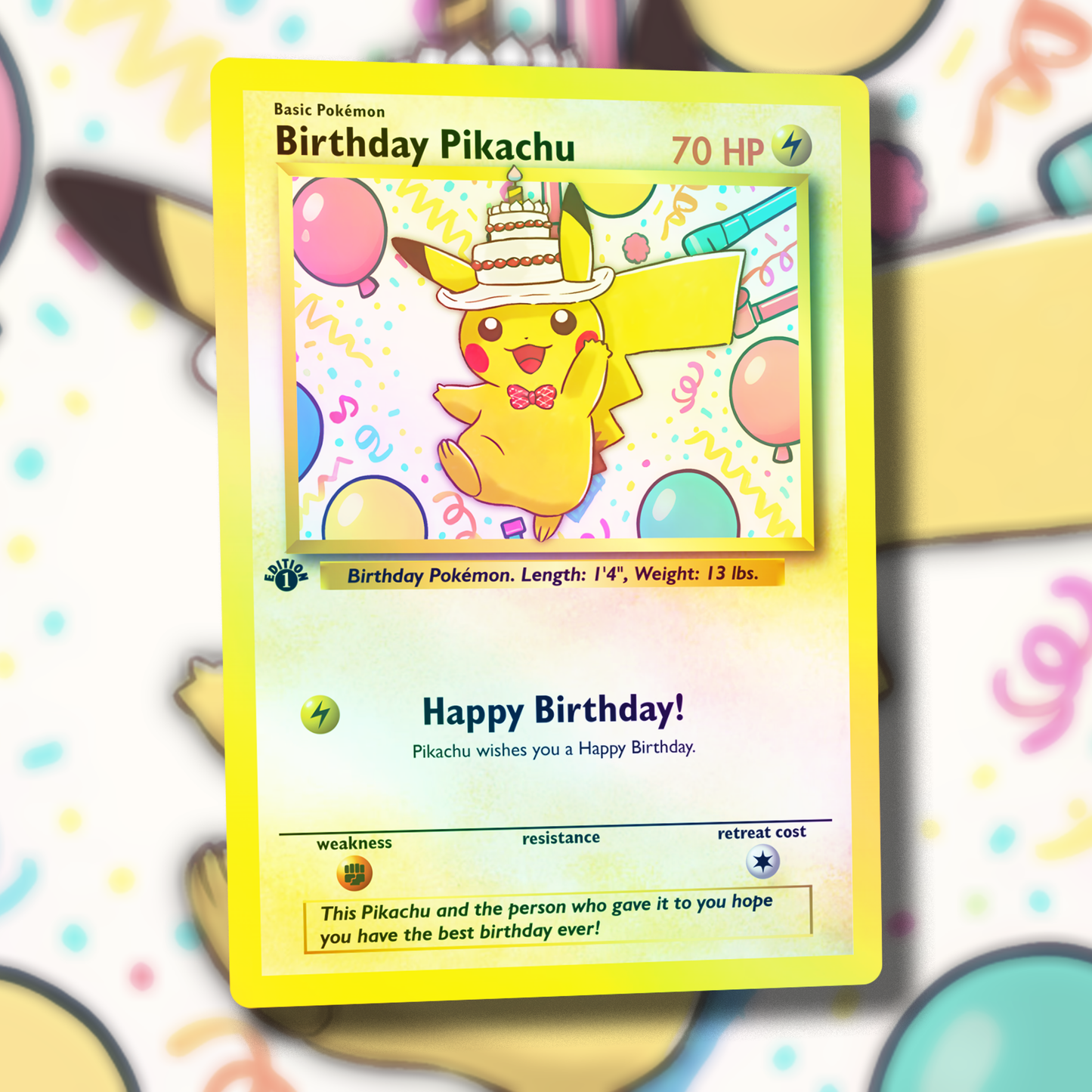 Happy Birthday Pokemon Card - Great Gift