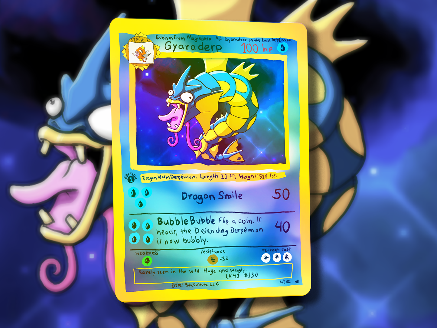 Derpy Gyarados Pokemon Card - Gyaraderp