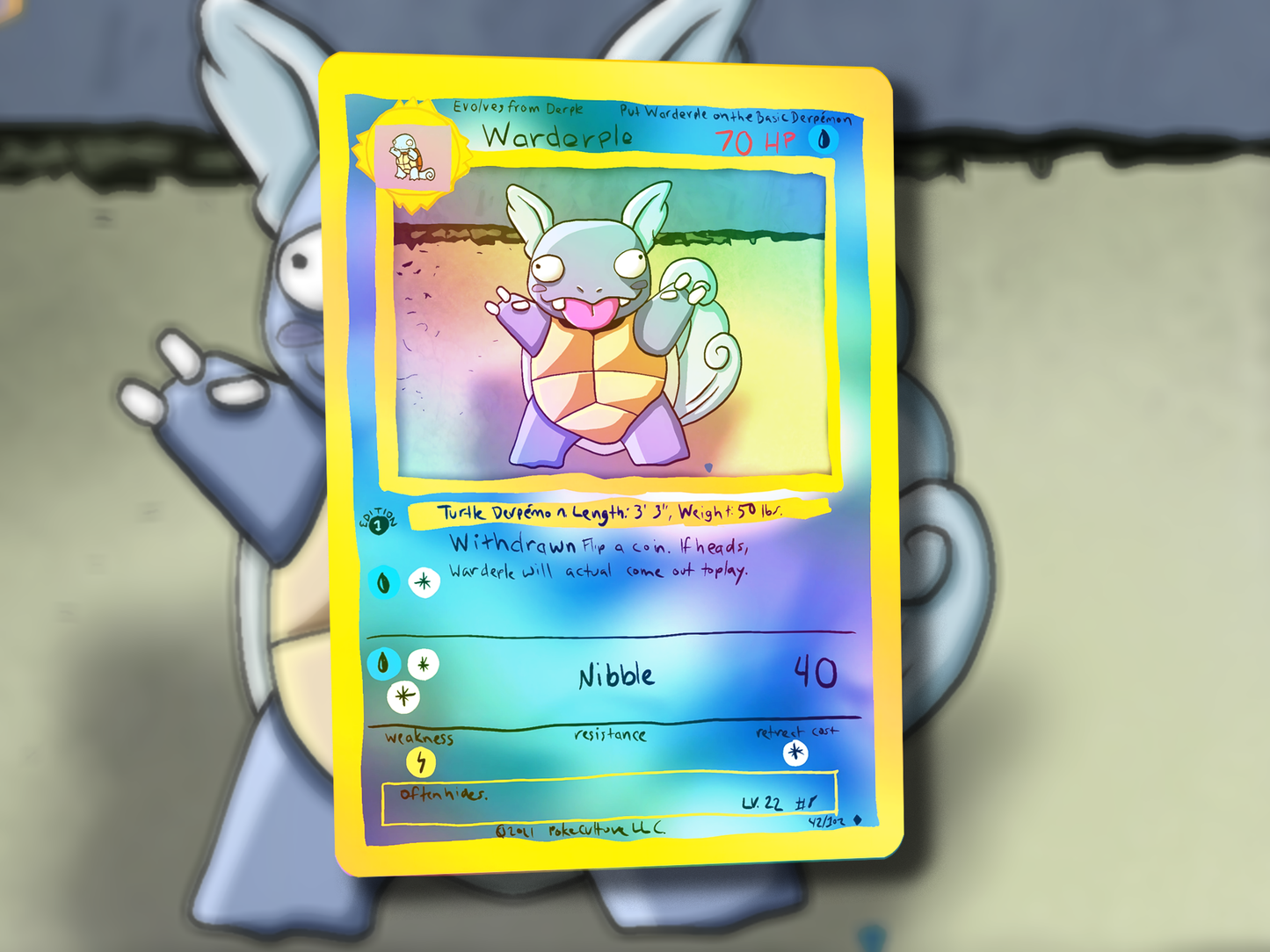 Derpy Wartortle Pokemon Card - Warderple