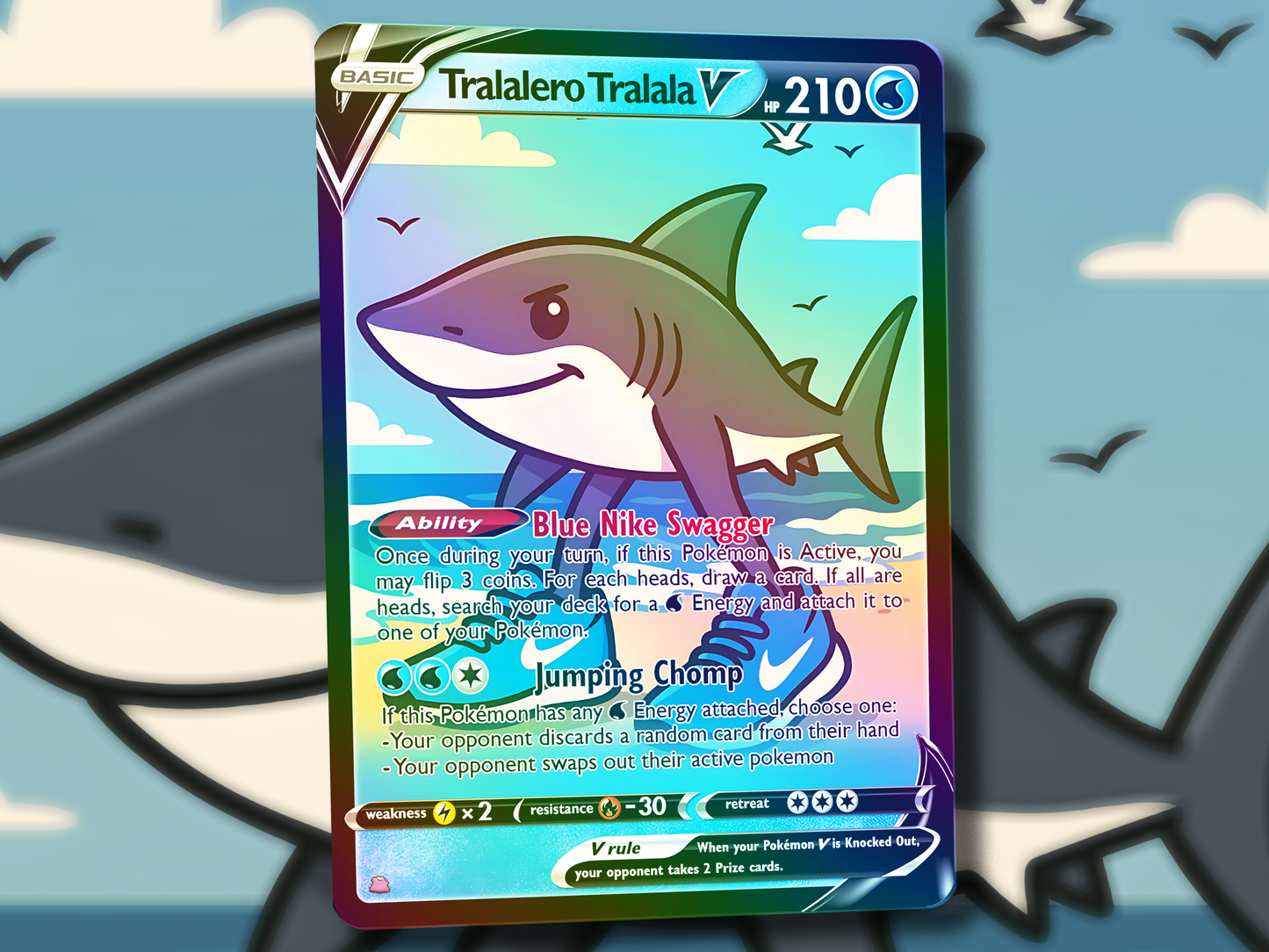 Tralalero Tralala V Pokemon Card - Italian Brain Rot