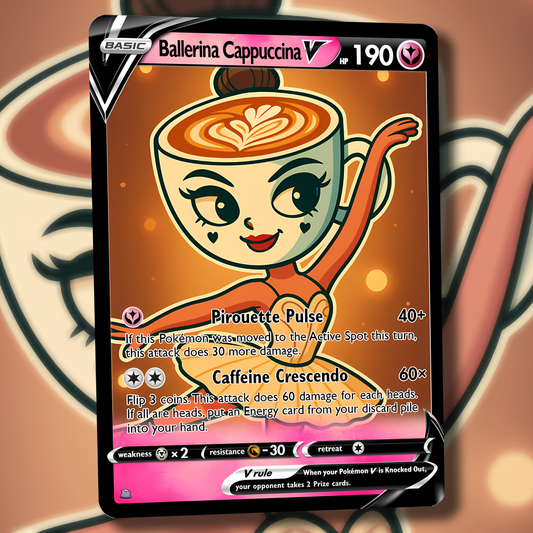 Ballerina Cappuccina V Pokemon Card - Italian Brain Rot
