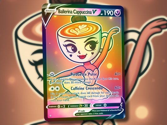 Ballerina Cappuccina V Pokemon Card - Italian Brain Rot