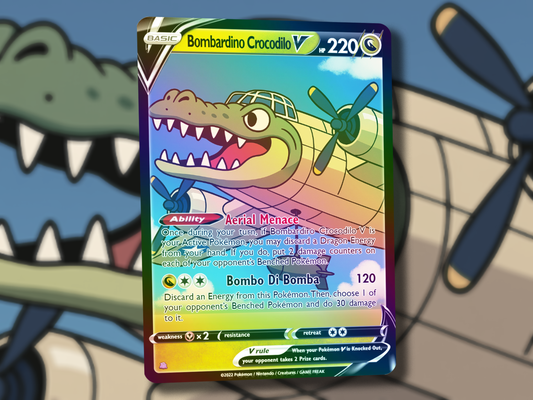 Bombardino Crocodilo V Pokemon Card - Italian Brain Rot