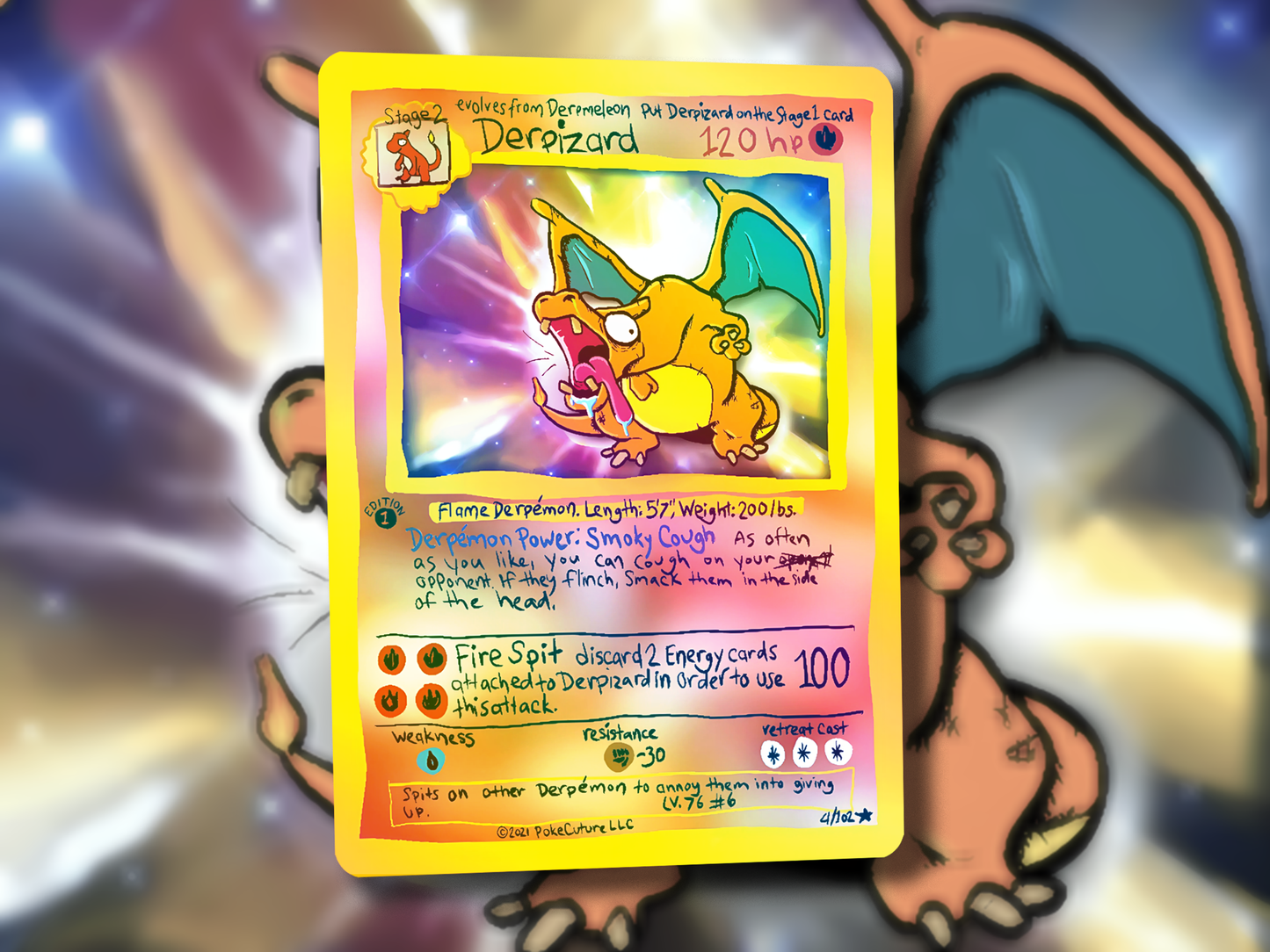 Derpy Charizard Pokemon Card - Derpizard
