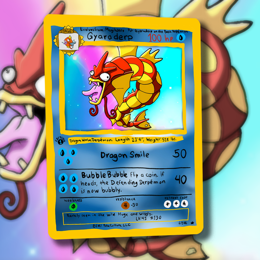 Derpy Red Gyarados Pokemon Card - Gyaraderp