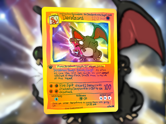 Shiny Derpy Charizard Pokemon Card - Shiny Derpizard