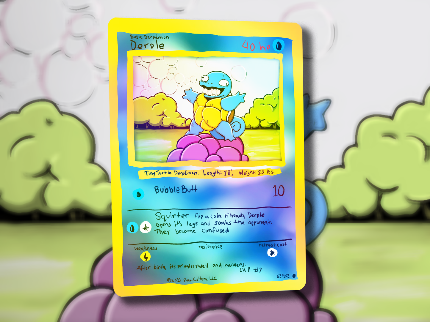 Derpy Squirtle Pokemon Card - Derple