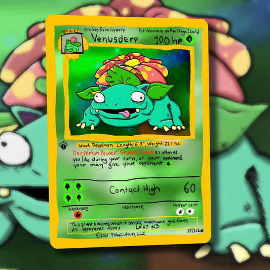 Derpy Venusaur Pokemon Card - Venusderp