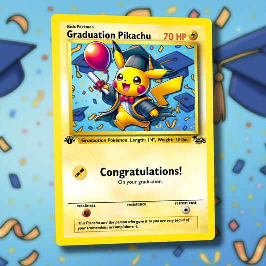 Graduation Pikachu Card