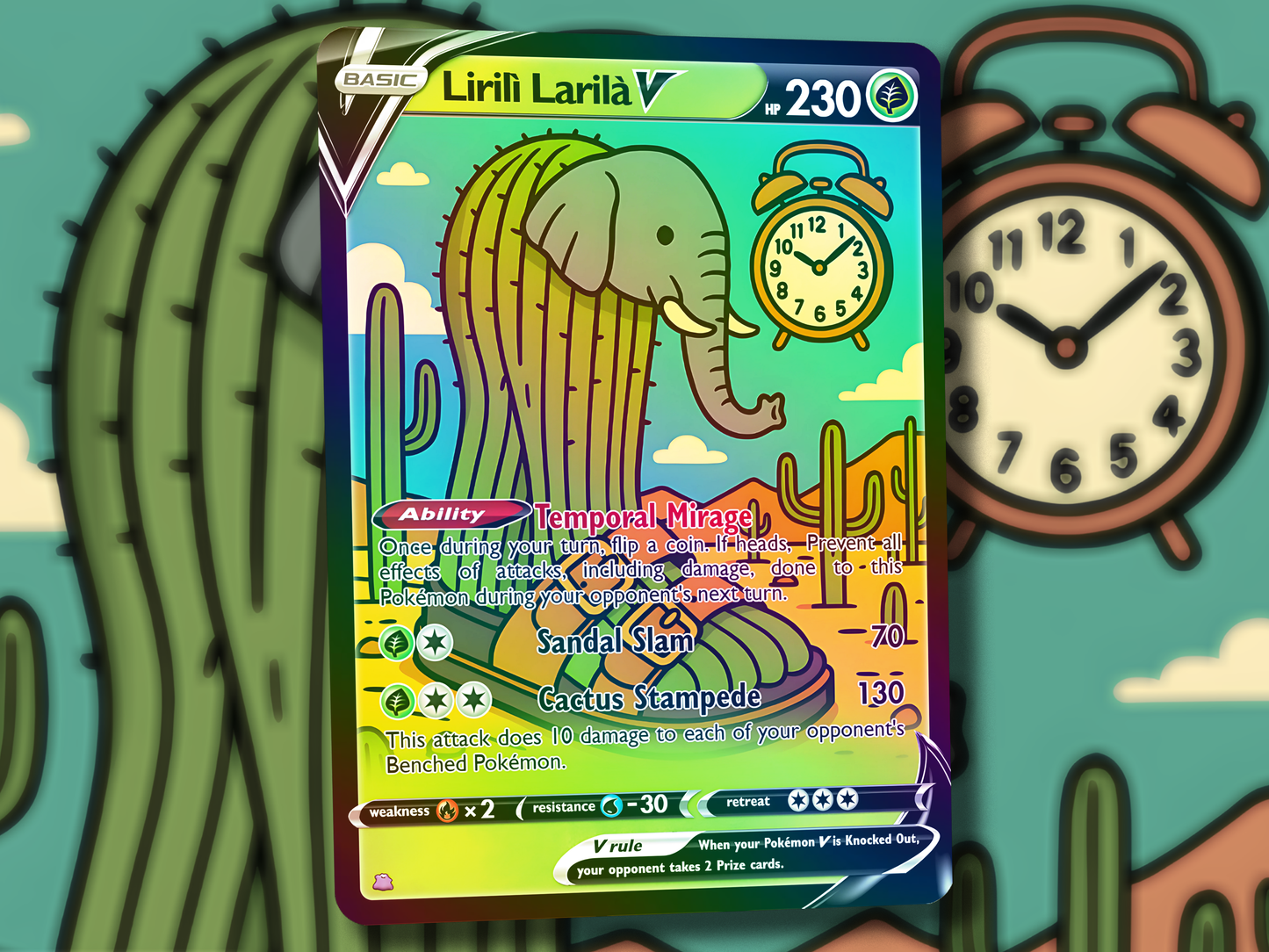 Lirilì Larilà V Pokemon Card - Italian Brain Rot