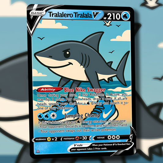 Tralalero Tralala V Pokemon Card - Italian Brain Rot